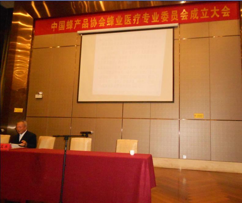 中国蜂产品协会蜂疗专业委员会会长王孟林教授发言。